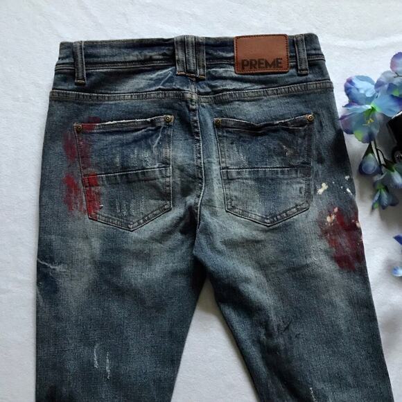 Preme NWOT Medium Wash Skinny Jeans Men W32 - Picture 8 of 10